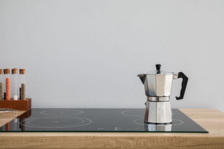 Moka pot on electric stove